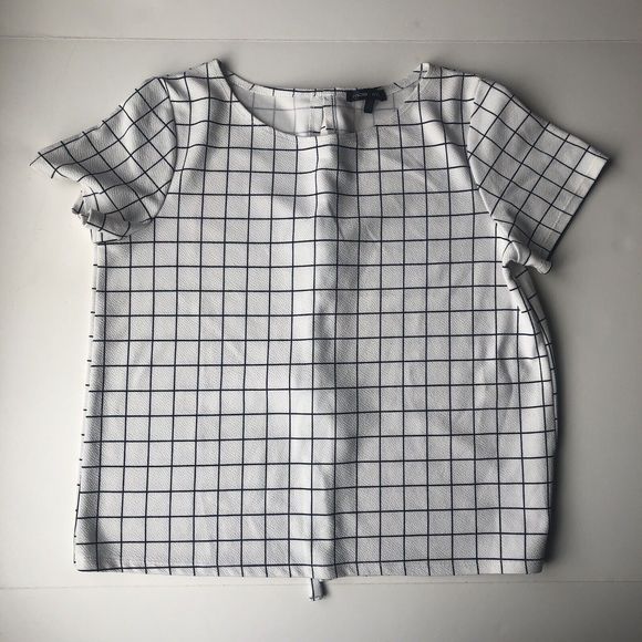 Moa Moa Checkered Slit Back Tie Top Checkered Size XL - Picture 1 of 12